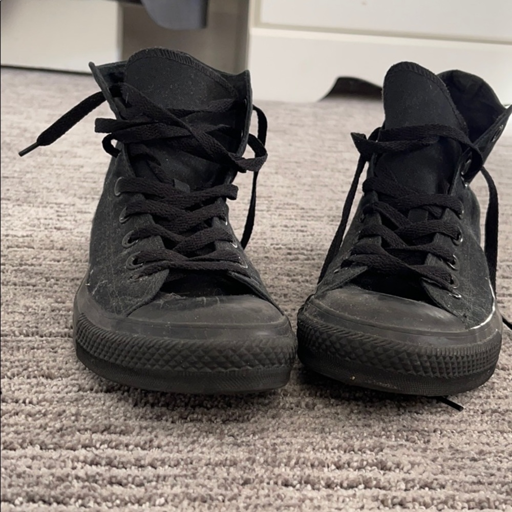 Converse black high top sneakers size 9